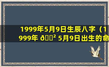 1999年5月9日生辰八字（1999年 🌲 5月9日出生的命运怎么样）